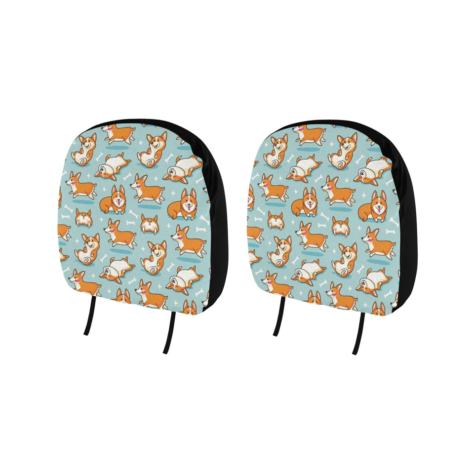 Cute Corgi Pattern Car Headrest Cover