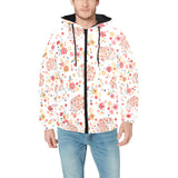 Hedgehog Pattern Print Design 03 Men's Padded Hooded Jacket(ModelH42)