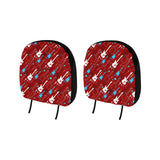 Electical Guitar Red Pattern Car Headrest Cover