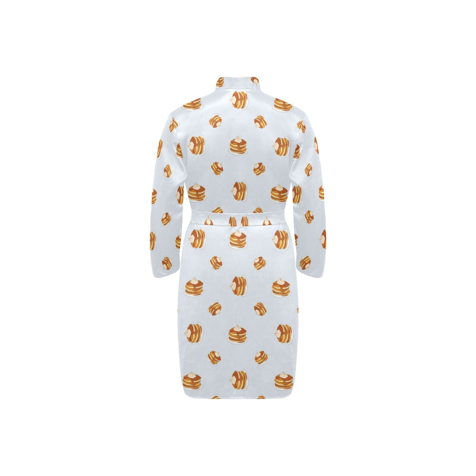 Pancake Pattern Print Design 03 Men's Long Sleeve Belted Night Robe