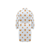 Pancake Pattern Print Design 03 Men's Long Sleeve Belted Night Robe