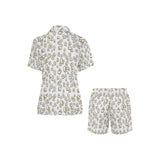 Popcorn Pattern Print Design 04 Women's V-Neck Short Pajama Set