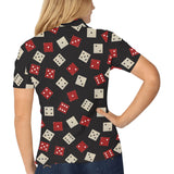 Dice Pattern Print Design 04 Women's All Over Print Polo Shirt