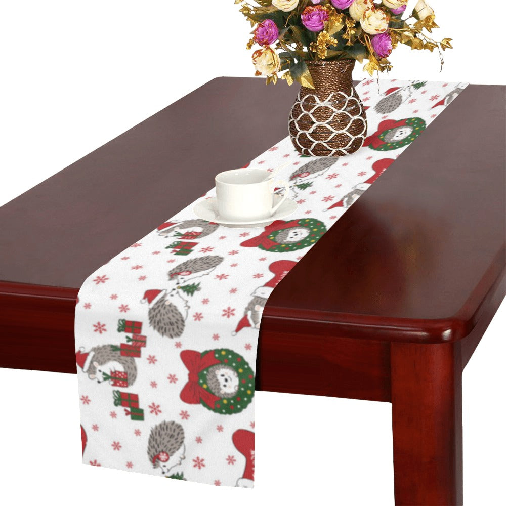 Hedgehog Pattern Print Design 05 Table Runner