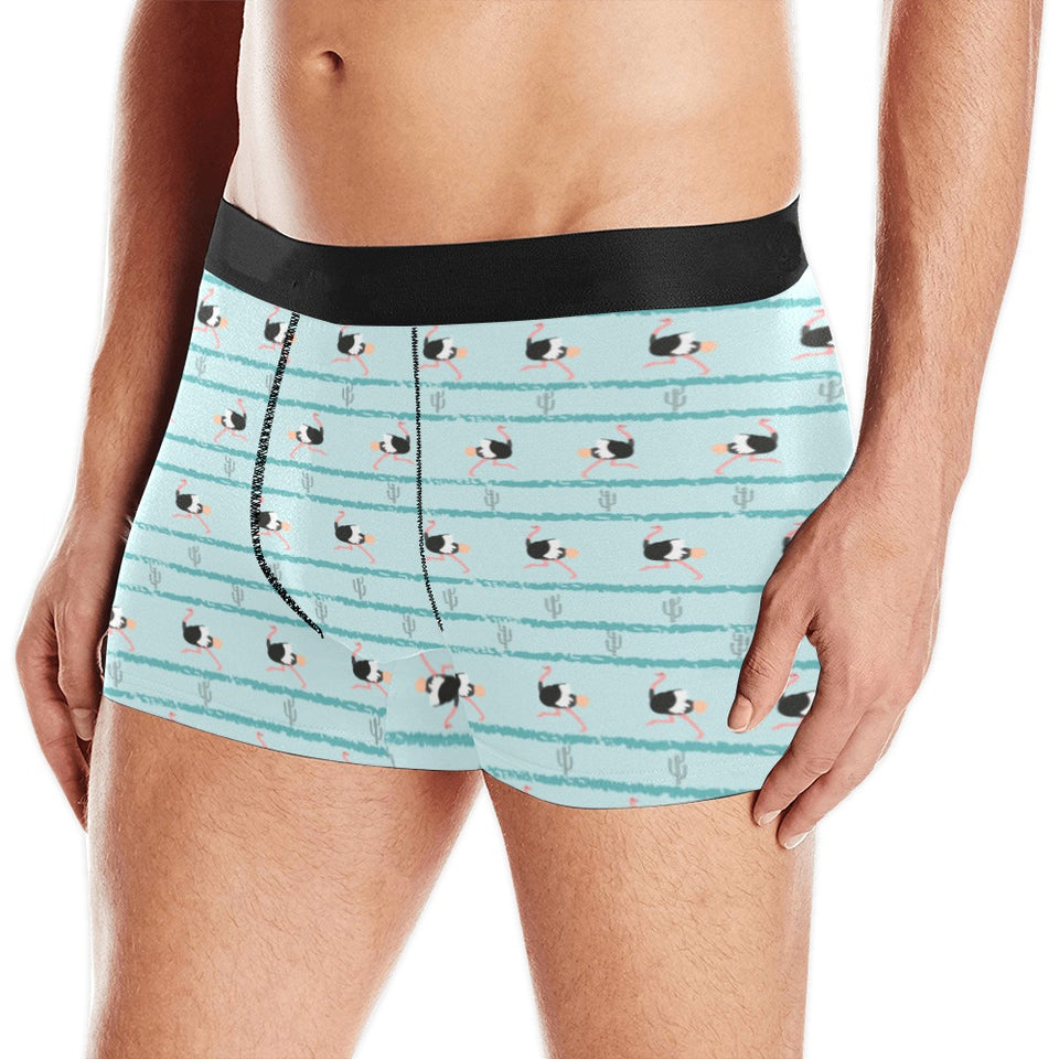 Ostrich Pattern Print Design 04 Men's All Over Print Boxer Briefs Men's Underwear