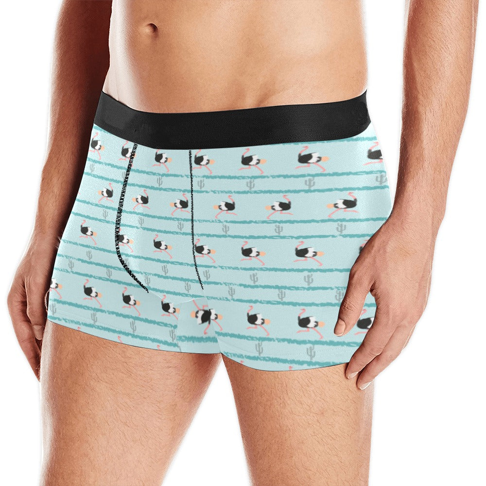 Ostrich Pattern Print Design 04 Men's All Over Print Boxer Briefs Men's Underwear