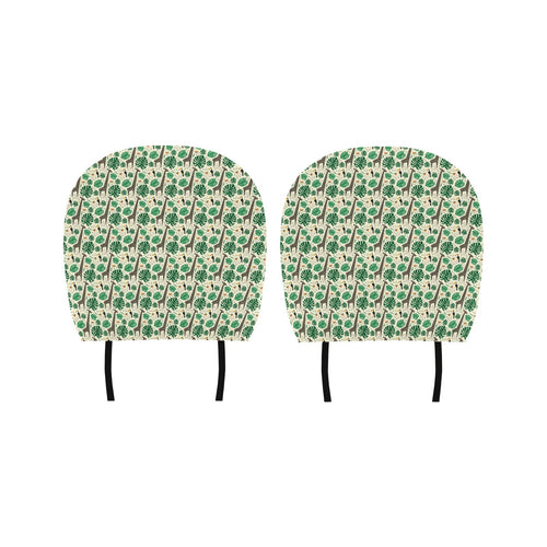 Giraffe Pattern Print Design 02 Car Headrest Cover