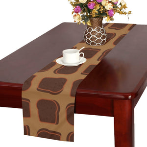 Bread Toast Pattern Print Design 04 Table Runner