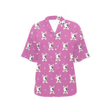 Bull Terrier Pattern Print Design 02 Women's All Over Print Hawaiian Shirt