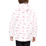 Eiffel Tower Pink Theme Pattern Print Design 05 Kids' Boys' Girls' Padded Hooded Jacket