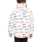 Sun Glasses Pattern Print Design 02 Kids' Boys' Girls' Padded Hooded Jacket