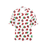 Ladybug Pattern Print Design 01 Women's All Over Print Hawaiian Shirt