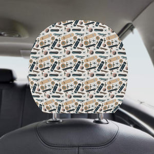 Skate Board Pattern Print Design 01 Car Headrest Cover