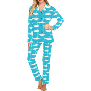 Swordfish Pattern Print Design 02 Women's Long Pajama Set