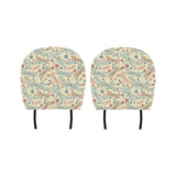 Dragonfly Flower Pattern Car Headrest Cover