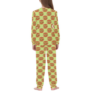 Hamburger Pattern Print Design 02 Kids' Boys' Girls' All Over Print Pajama Set