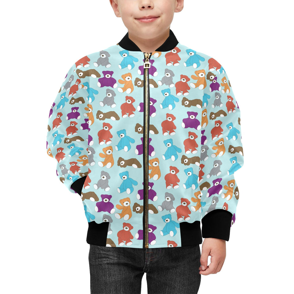 Teddy Bear Pattern Print Design 03 Kids' Boys' Girls' Bomber Jacket