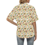 Guinea Pig Pattern Print Design 02 Women's All Over Print Hawaiian Shirt