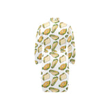 Sandwich Pattern Print Design 05 Men's Long Sleeve Belted Night Robe