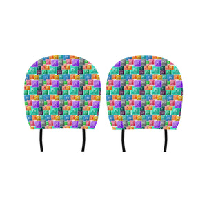 Chemistry Periodic Table Pattern Print Design 05 Car Headrest Cover