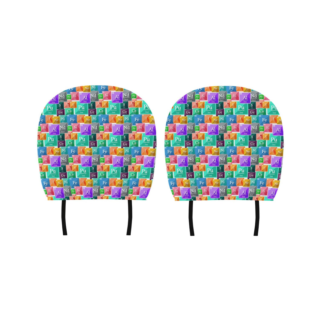 Chemistry Periodic Table Pattern Print Design 05 Car Headrest Cover