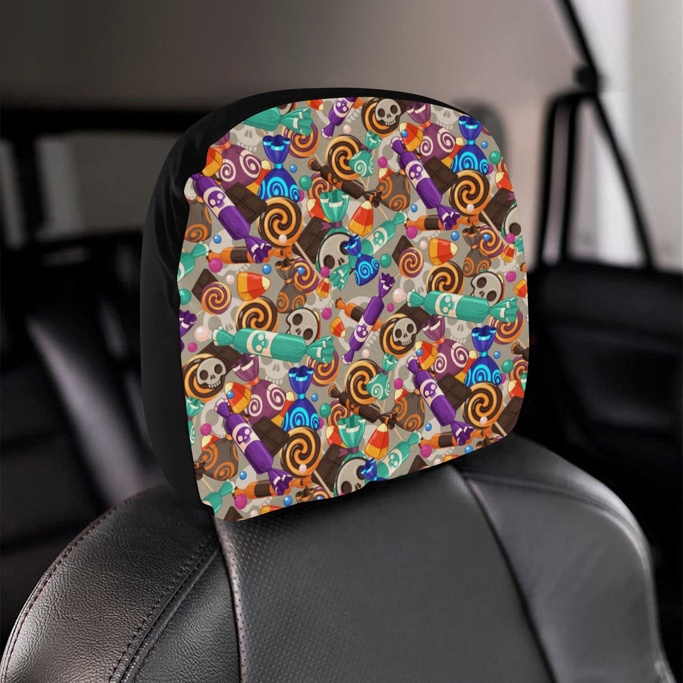 Halloween Candy Pattern Car Headrest Cover