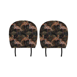 Flamingo Pattern Background Car Headrest Cover