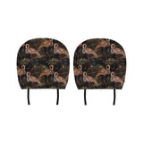 Flamingo Pattern Background Car Headrest Cover