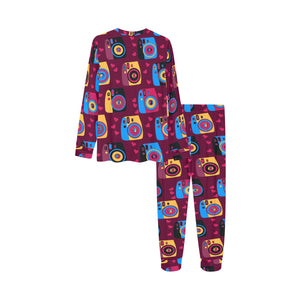 Camera Pattern Print Design 04 Kids' Boys' Girls' All Over Print Pajama Set