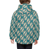 Greyhound Pattern Print Design 05 Kids' Boys' Girls' Padded Hooded Jacket