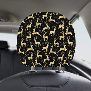 Gold Deer Pattern Car Headrest Cover