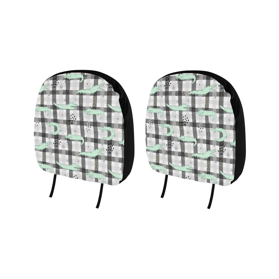 Crocodile Pattern Stripe background Car Headrest Cover