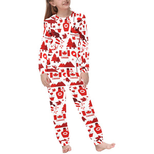 Canada Pattern Print Design 04 Kids' Boys' Girls' All Over Print Pajama Set