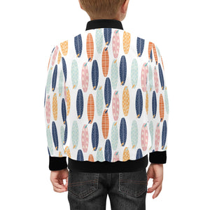 Surfboard Pattern Print Design 04 Kids' Boys' Girls' Bomber Jacket