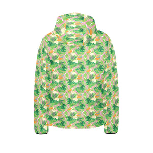 Pelican Pattern Print Design 05 Kids' Boys' Girls' Padded Hooded Jacket