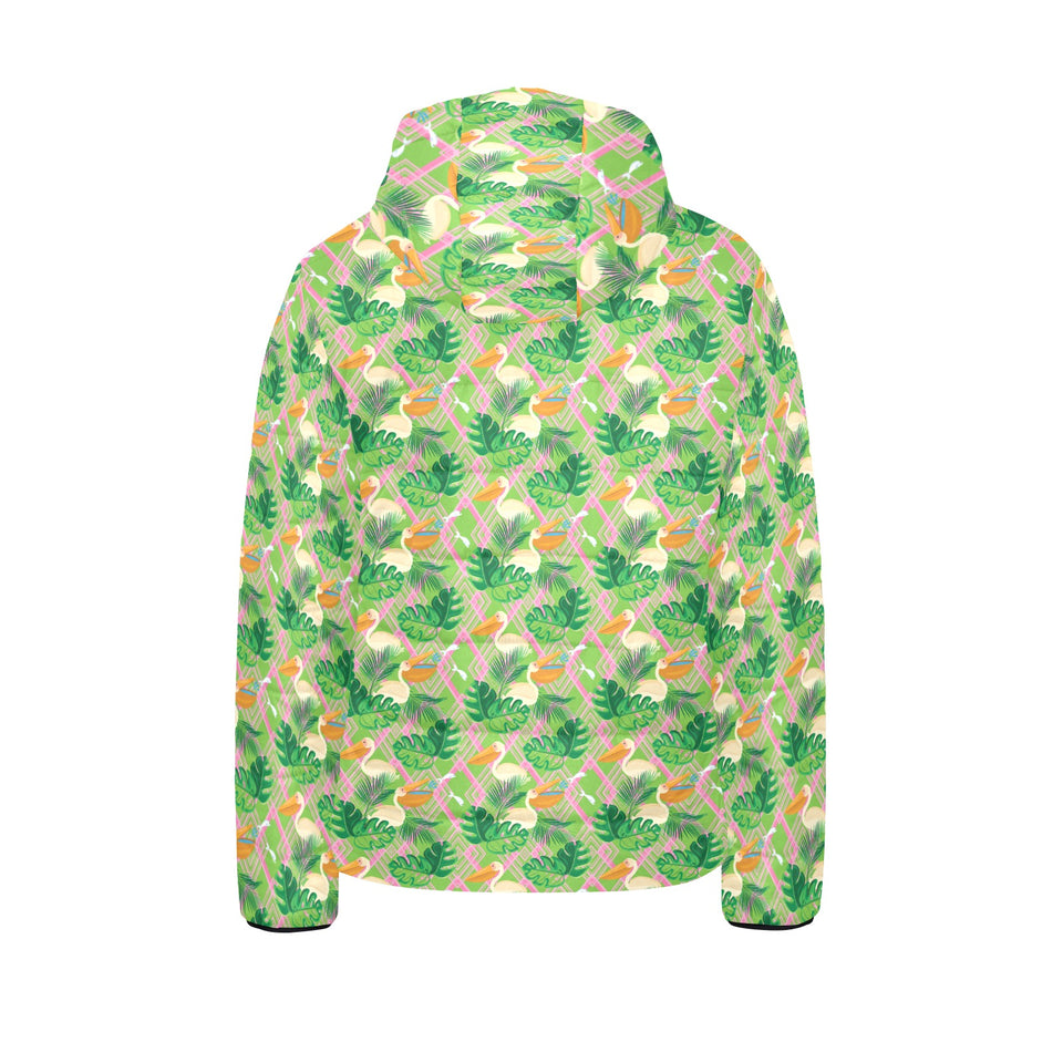 Pelican Pattern Print Design 05 Kids' Boys' Girls' Padded Hooded Jacket