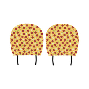 Pizza Salami Mushroom Texture Pattern Car Headrest Cover