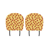 Pizza Salami Mushroom Texture Pattern Car Headrest Cover