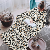 Popcorn Pattern Print Design 02 Blanket Robe with Sleeves