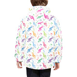 Music Notes Pattern Print Design 02 Kids' Boys' Girls' Padded Hooded Jacket