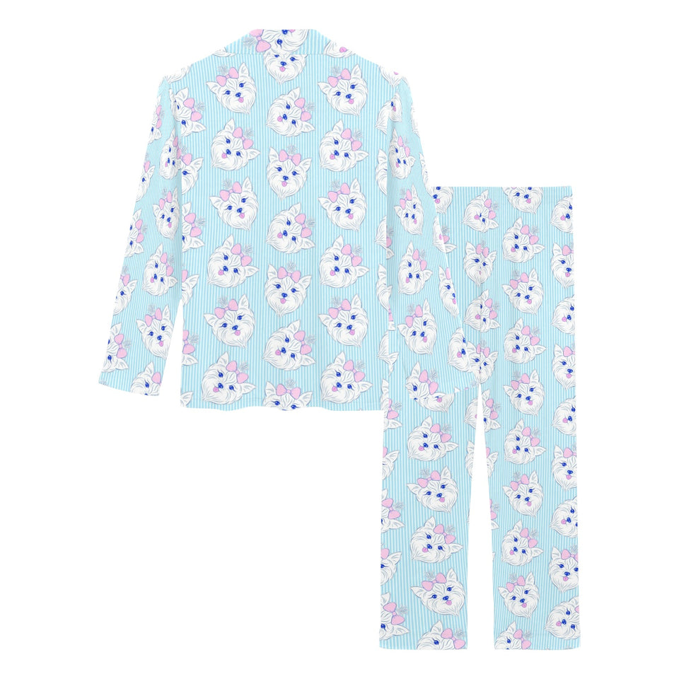 Yorkshire Terrier Pattern Print Design 01 Women's Long Pajama Set