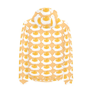 Fried Eggs Pattern Print Design 04 Men's Padded Hooded Jacket(ModelH42)