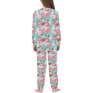 Rose Pattern Print Design 03 Kids' Boys' Girls' All Over Print Pajama Set