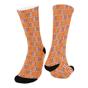 Popcorn Pattern Print Design 05 Crew Socks