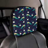 Peacock Flower Pattern Car Headrest Cover