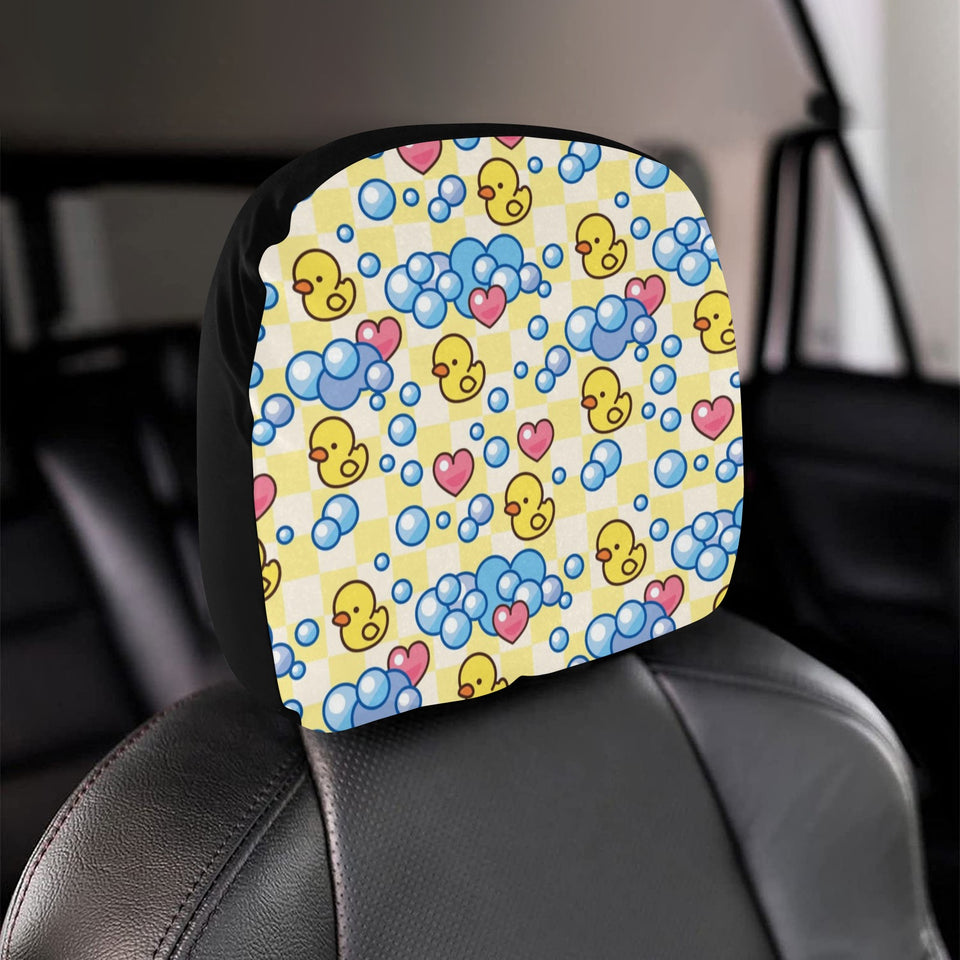 Duck Pattern Print Design 01 Car Headrest Cover