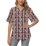 Snail Pattern Print Design 03 Women's All Over Print Hawaiian Shirt