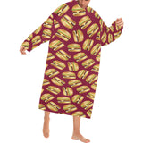 Hamburger Pattern Print Design 01 Blanket Robe with Sleeves