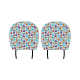 Teddy Bear Pattern Print Design 03 Car Headrest Cover