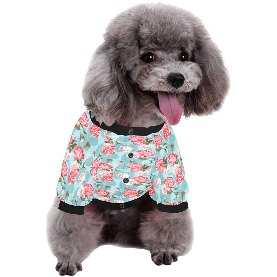 Rose Pattern Print Design 03 All Over Print Pet Dog Round Neck Fuzzy Shirt